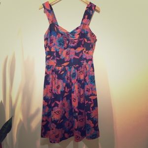 Vintage cotton floral print sweetheart dress🌹✨🩷❤️